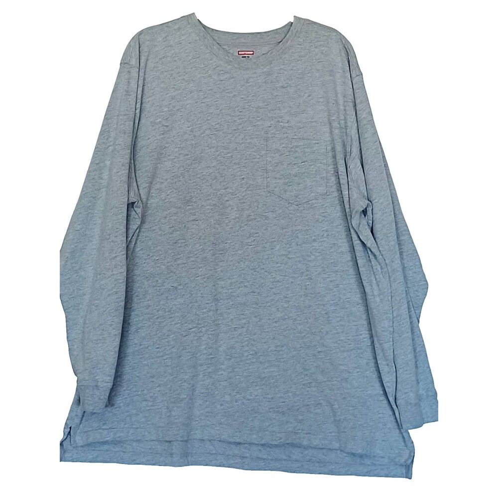 Craftsman Men’s 2XLT Gray Long Sleeve Work Tee Shirt Front Pocket